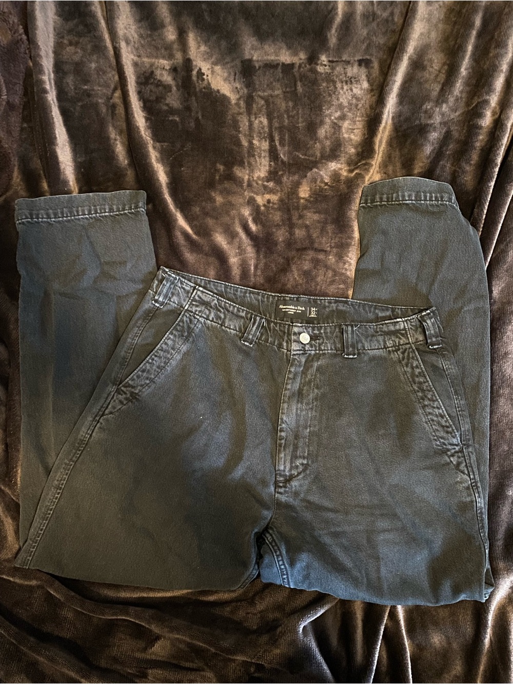 Abercrombie & Fitch Men's Dark Gray Relaxed Jeans
